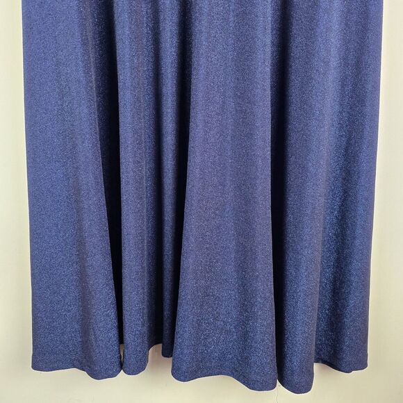 Bridesmay Semi Formal Dress Ruffle Sleeve‎ A Line Swing Metallic V-Neck Blue.A23 - Picture 4 of 13